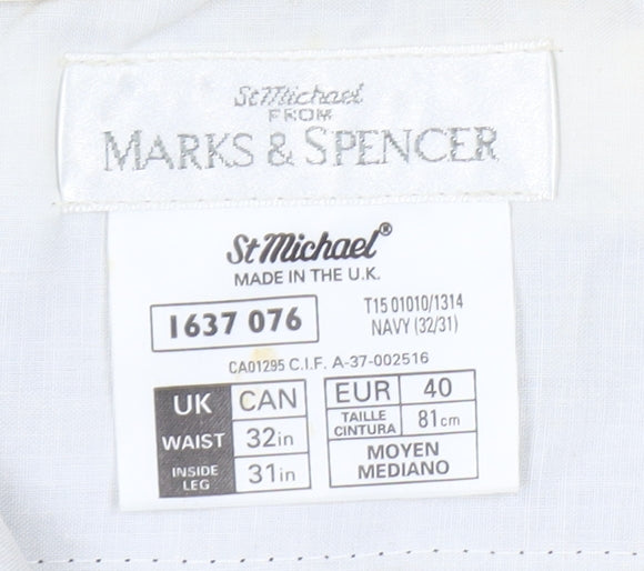 Marks and Spencer Men's Black Striped Trousers 32W