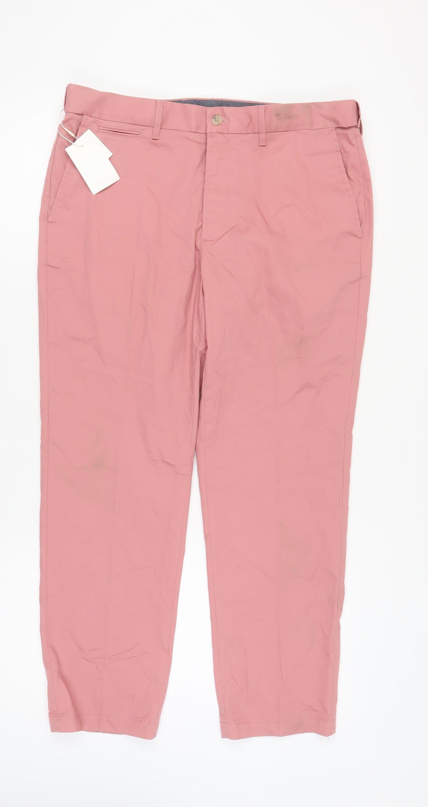 Marks and Spencer Men's Pink Chino Trousers, 36
