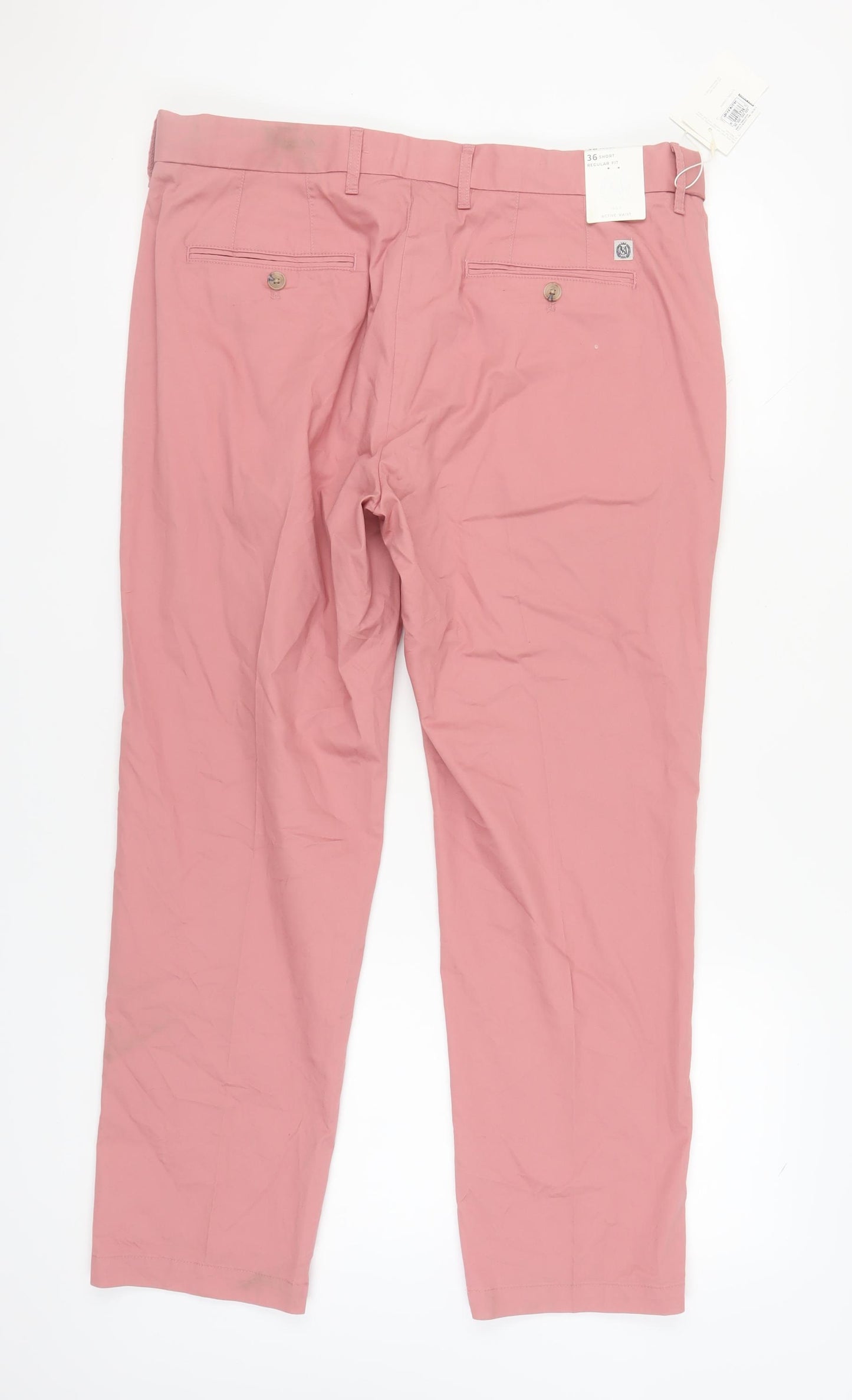 Marks and Spencer Men's Pink Chino Trousers, 36