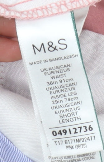 Marks and Spencer Men's Pink Chino Trousers, 36