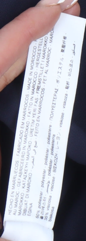 Massimo Dutti Women's Black Collared Dress, M, Belted