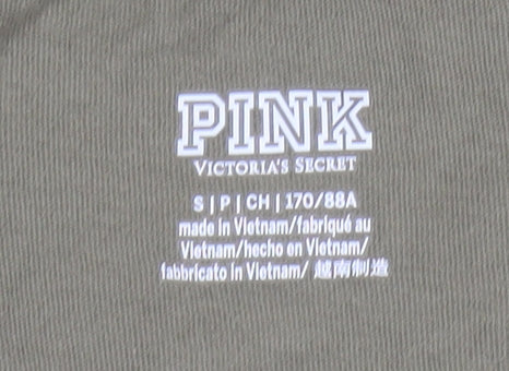 Victoria's Secret PINK Women's Olive T-Shirt - Size S