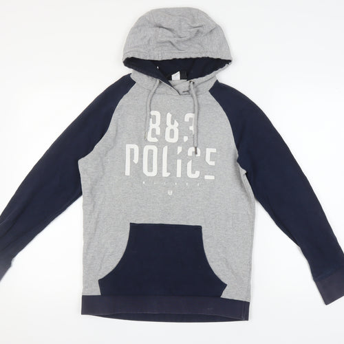 883 Police Men's Grey Pullover Hoodie, Size S