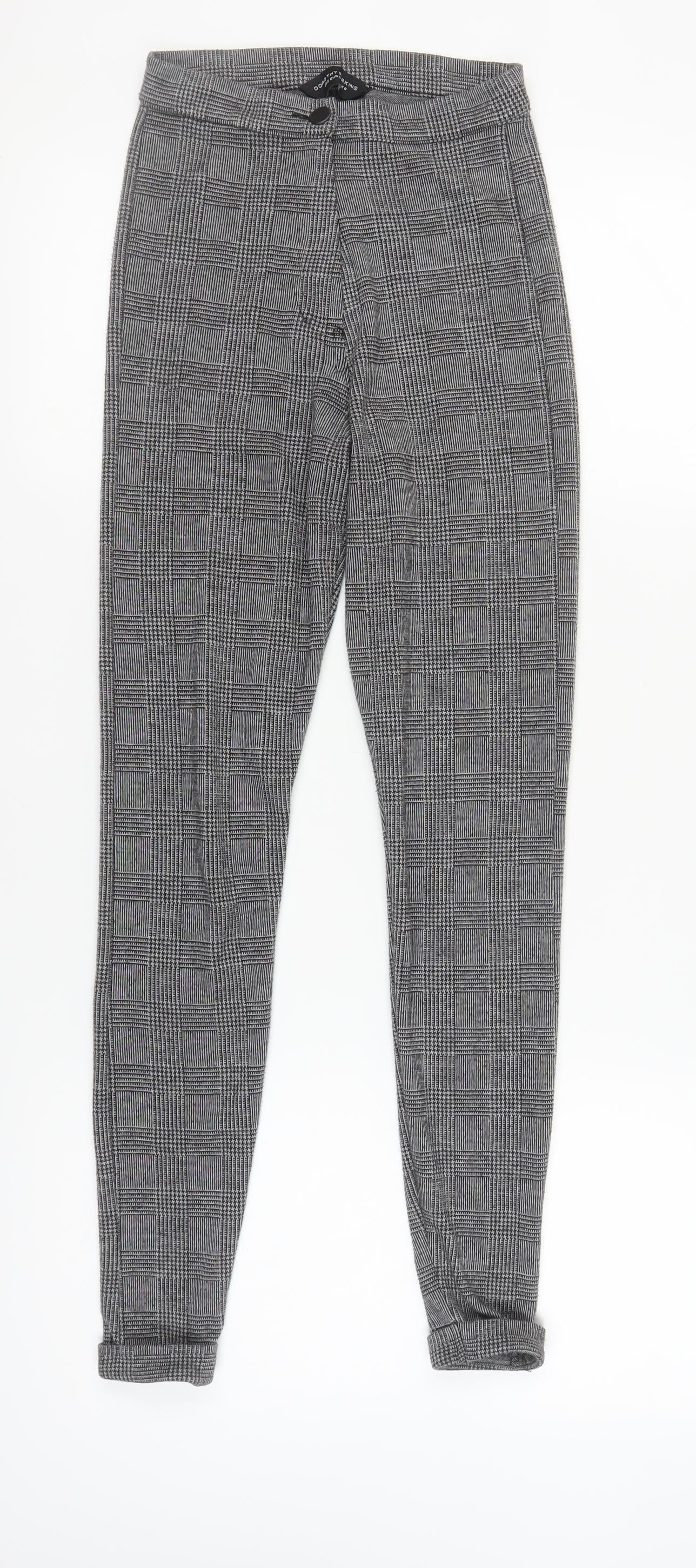 Dorothy Perkins Womens Grey Plaid Leggings Size 6