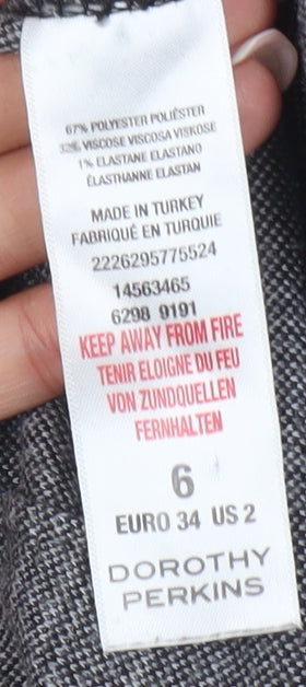 Dorothy Perkins Womens Grey Plaid Leggings Size 6