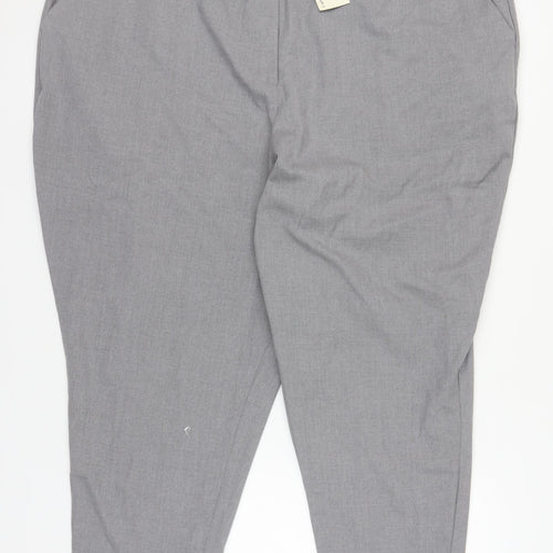 Capsule Women's Grey Plus Size Relaxed Trousers, 26R