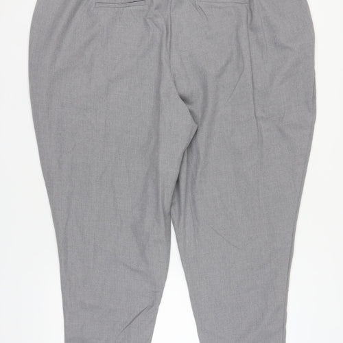 Capsule Women's Grey Plus Size Relaxed Trousers, 26R