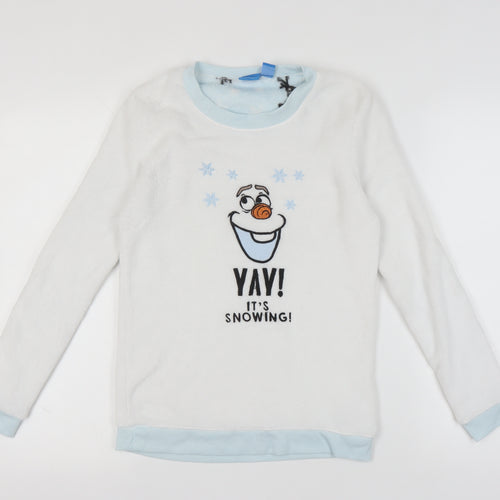 Disney Women’s White Olaf Pyjama Top XS Winter