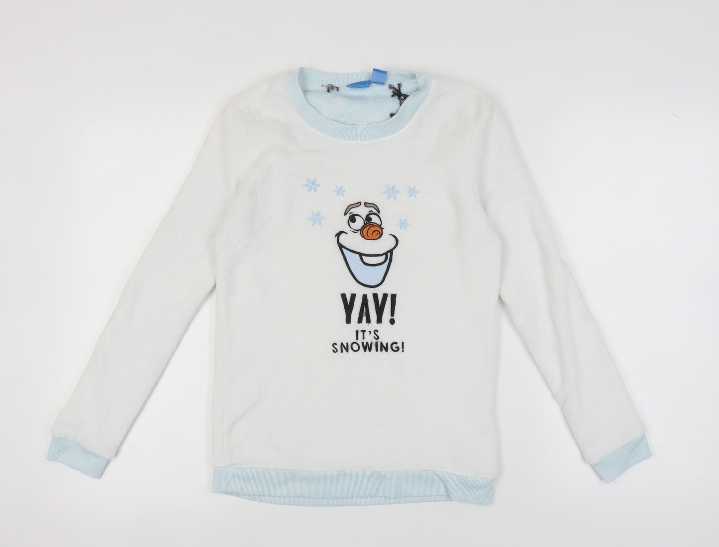 Disney Women’s White Olaf Pyjama Top XS Winter