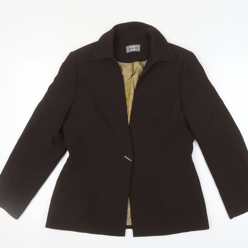 Amaranto Brown Women's Blazer Size 12 Long Sleeve