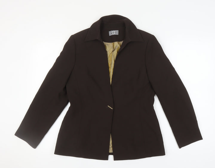 Amaranto Brown Women's Blazer Size 12 Long Sleeve
