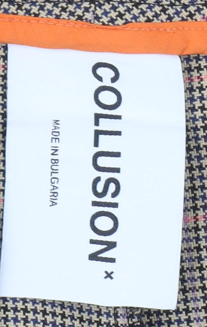 Collusion Men's Multicoloured Check Trousers Size 30