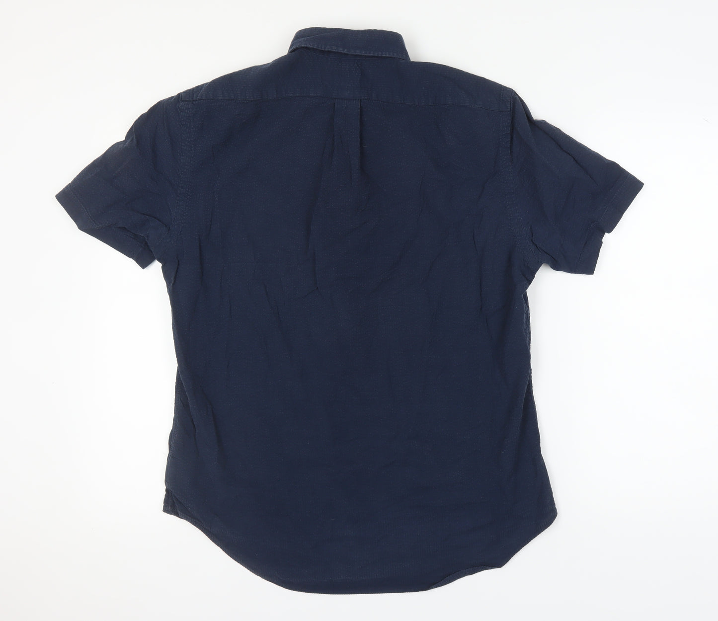 Ralph Lauren Men's Blue Slim Fit Button-Up Shirt L