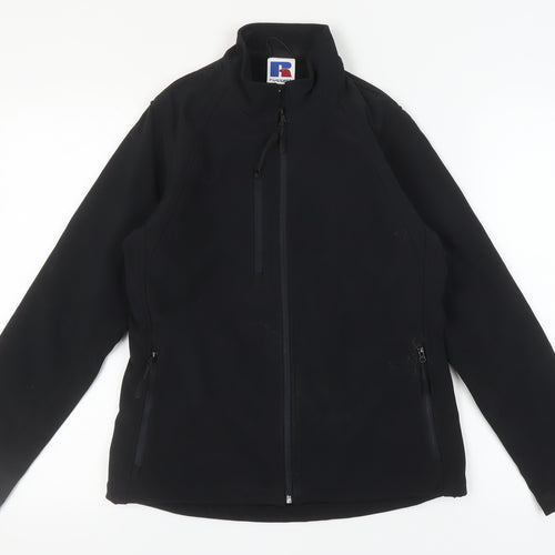 Russell Men's Black Mid-Length Jacket, M, Full Zip