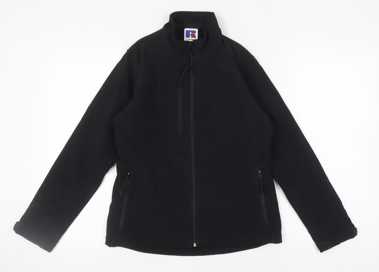 Russell Men's Black Mid-Length Jacket, M, Full Zip