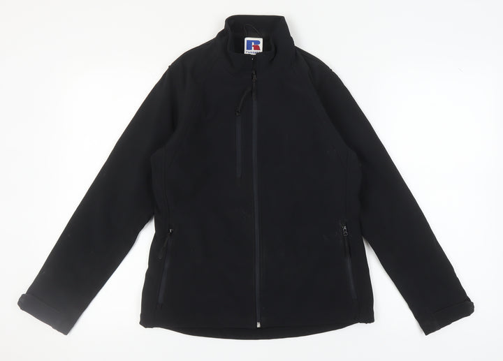 Russell Men's Black Mid-Length Jacket, M, Full Zip