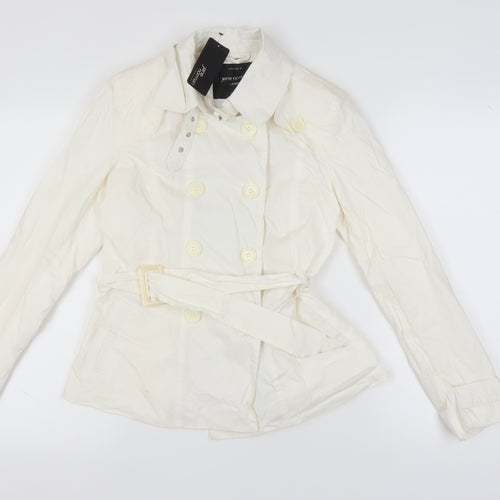 Jane Norman Women's Ivory Trench Coat Size 12
