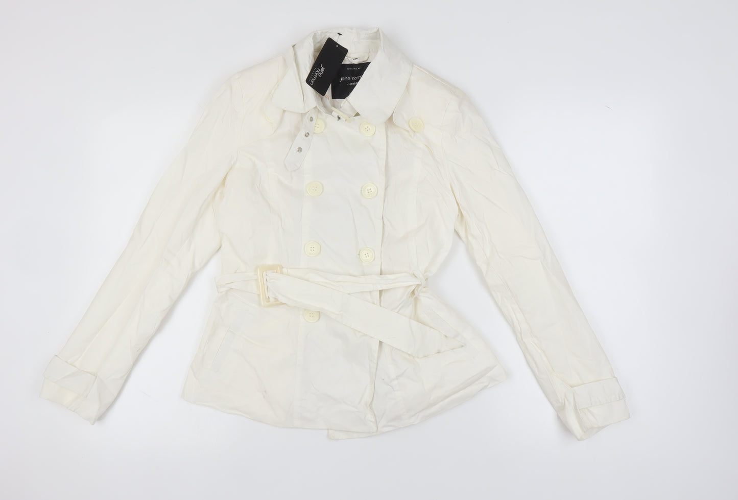 Jane Norman Women's Ivory Trench Coat Size 12