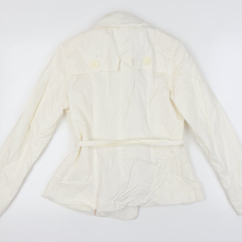 Jane Norman Women's Ivory Trench Coat Size 12