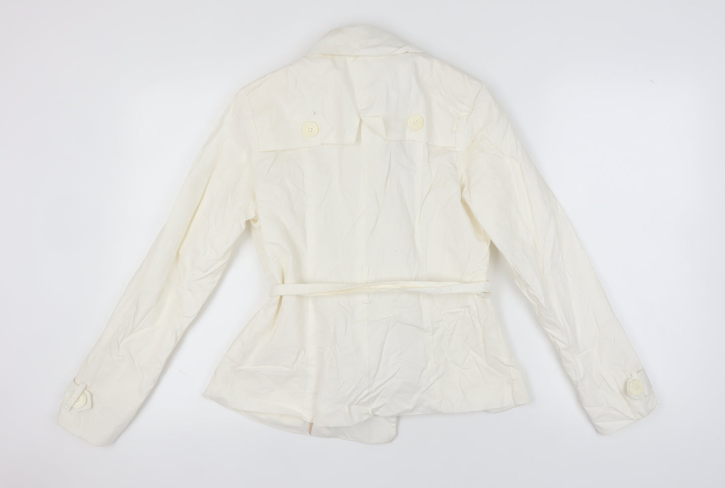 Jane Norman Women's Ivory Trench Coat Size 12