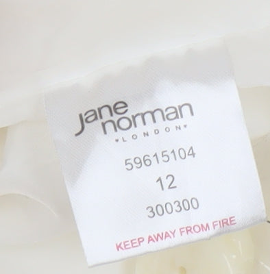 Jane Norman Women's Ivory Trench Coat Size 12