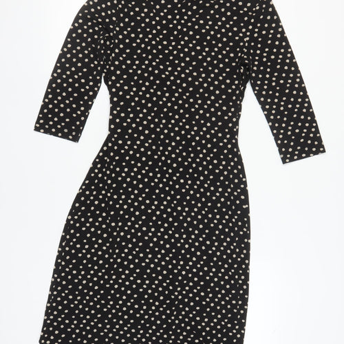 Hobbs Women's Black Polka Dot Wrap Dress Size 10