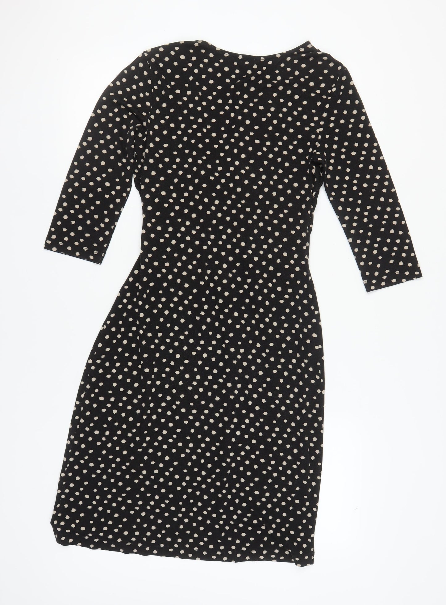 Hobbs Women's Black Polka Dot Wrap Dress Size 10