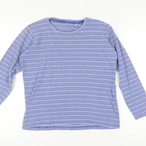EWM Women's Blue Striped Long Sleeve T-Shirt M