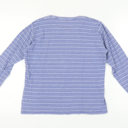 EWM Women's Blue Striped Long Sleeve T-Shirt M