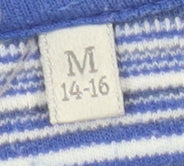 EWM Women's Blue Striped Long Sleeve T-Shirt M