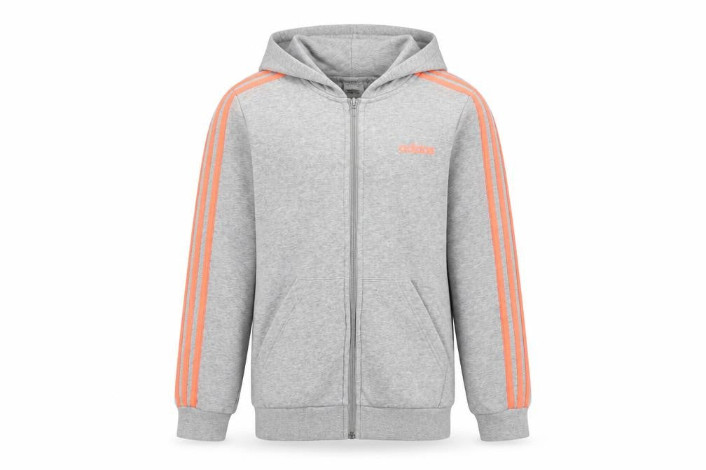 Adidas Girls Grey Full Zip Hoodie 13-14 Years Sports Fashion