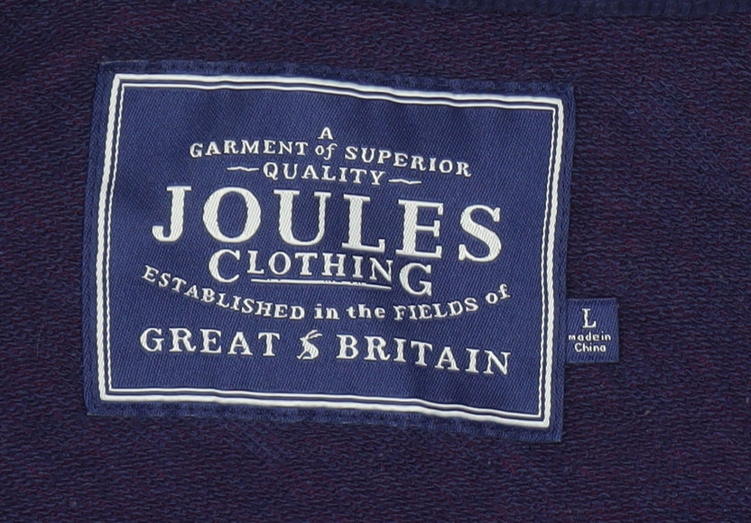 Joules Men's Purple Full Zip Hoodie Size L