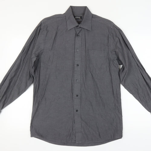Thomas Nash Men’s Grey Cotton Dress Shirt Size 15 Formal