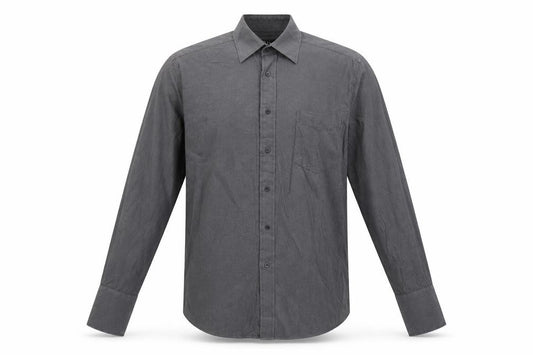 Front view of Thomas Nash Men’s Grey Cotton Dress Shirt, size 15, Formal