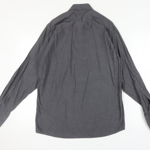 Thomas Nash Men’s Grey Cotton Dress Shirt Size 15 Formal