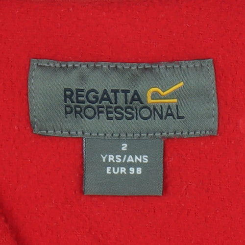 Regatta Professional Girls Red Fleece Jacket, Lightweight, Size 2Y