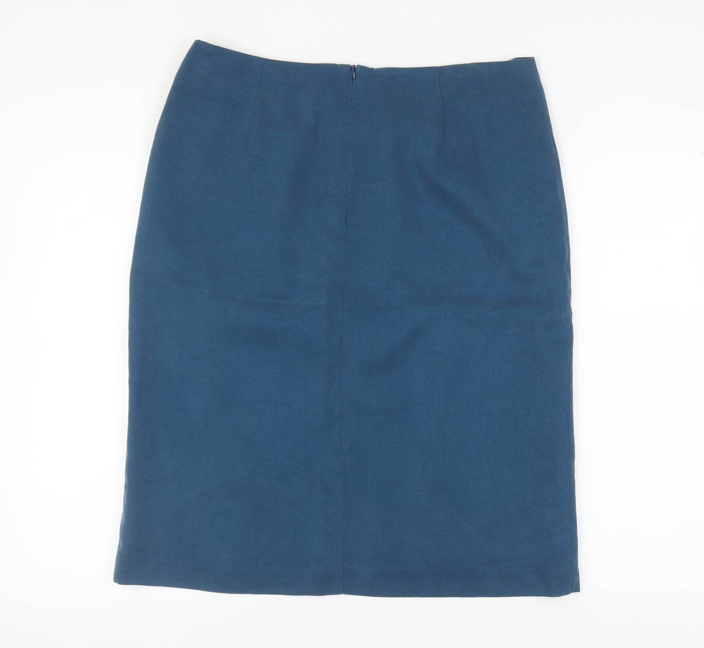 Eastex Women's Blue Pencil Skirt, Size 16, Button Accents