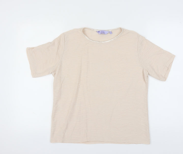 Honor Millburn Women's Beige Short Sleeve Top M