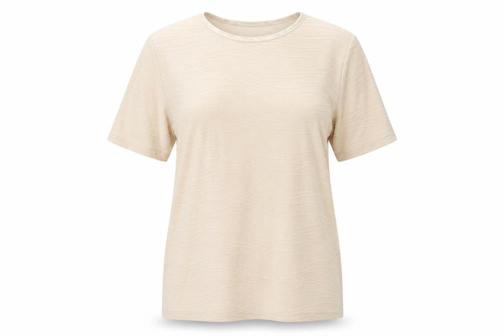 Front view of Honor Millburn Women's Beige Short Sleeve Top M