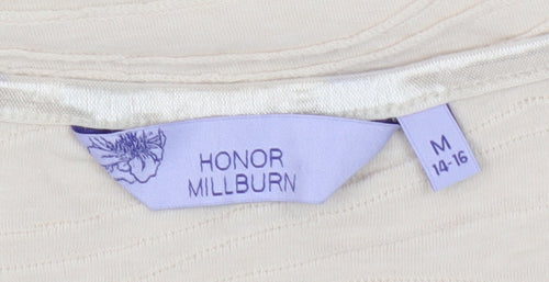 Honor Millburn Women's Beige Short Sleeve Top M