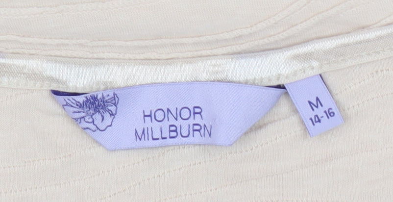 Honor Millburn Women's Beige Short Sleeve Top M