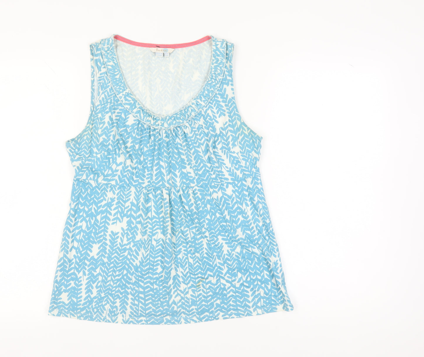 Boden Women's Blue Geometric Tank Top, Size 14