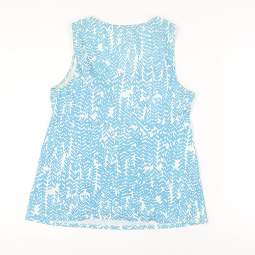 Boden Women's Blue Geometric Tank Top, Size 14