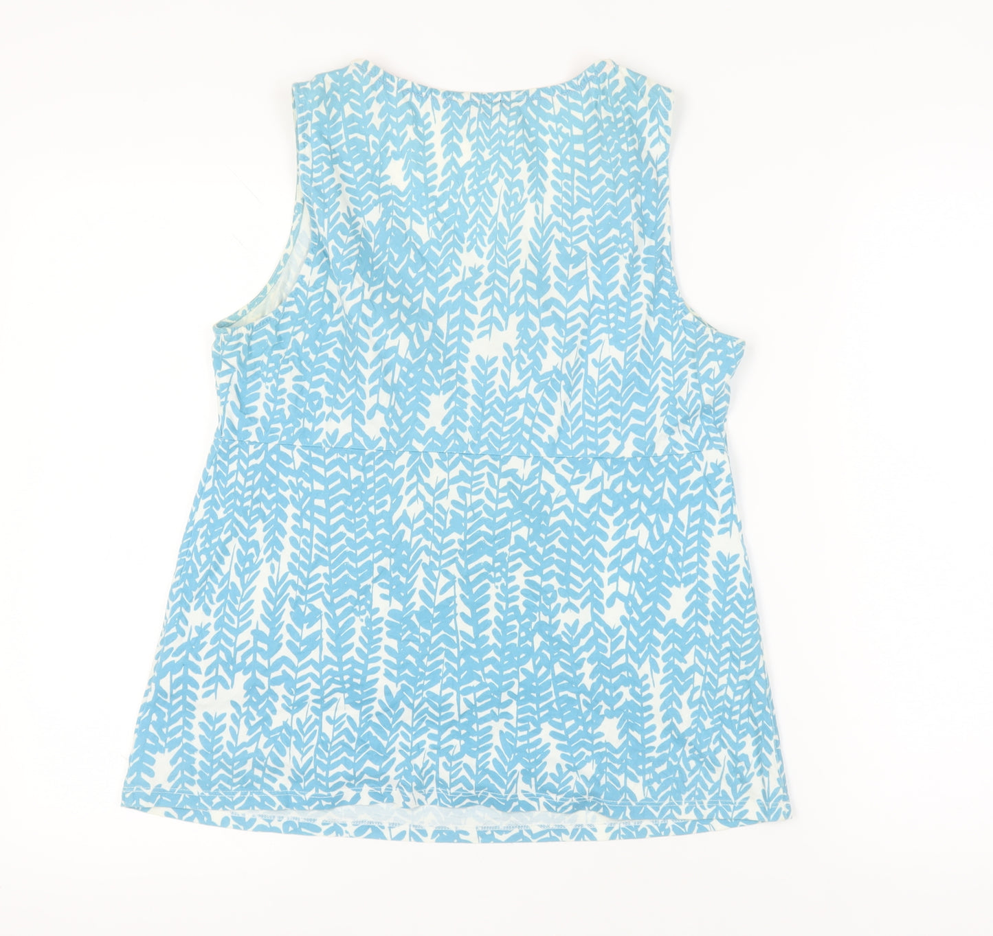 Boden Women's Blue Geometric Tank Top, Size 14