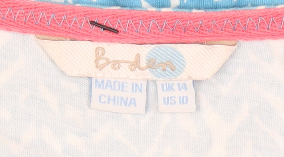 Boden Women's Blue Geometric Tank Top, Size 14