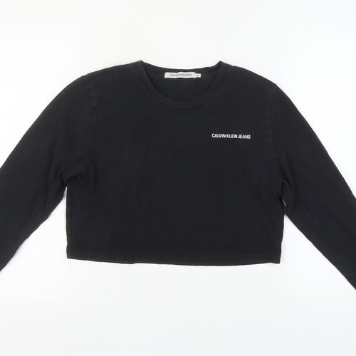 Calvin Klein Women's Black Cropped T-Shirt XS