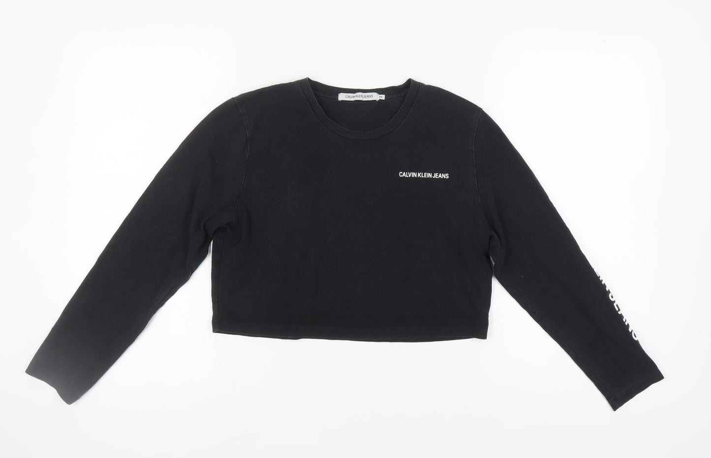 Calvin Klein Women's Black Cropped T-Shirt XS