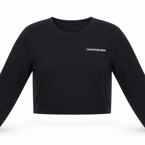 Calvin Klein Women's Black Cropped T-Shirt XS
