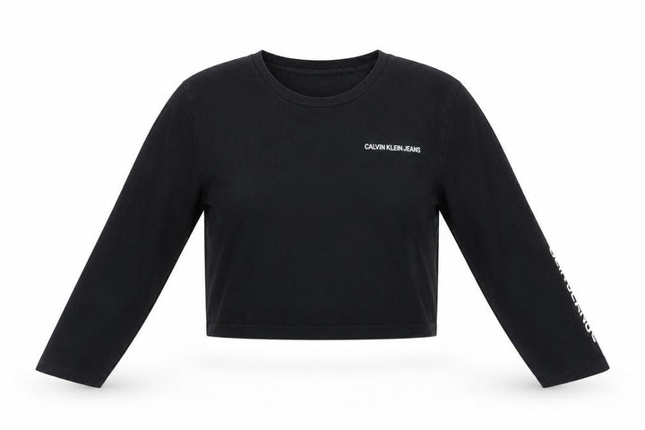 Calvin Klein Women's Black Cropped T-Shirt XS
