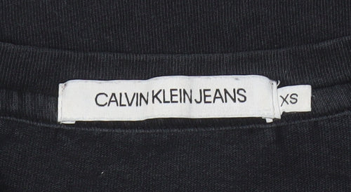 Calvin Klein Women's Black Cropped T-Shirt XS